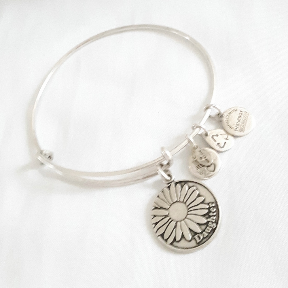 Alex and Ani Daughter Charms silver Bracelet adjustable Size - Picture 1 of 3